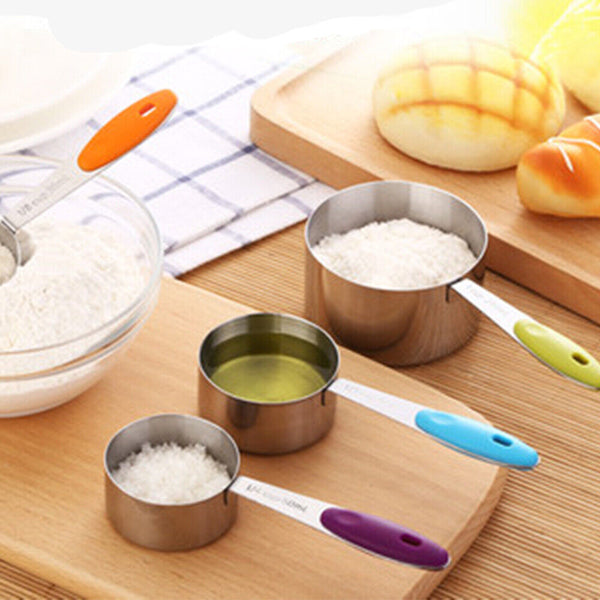 10pcs Set Spoons Stainless Steel Kitchen Baking Teaspoon and Measuring Cups AU