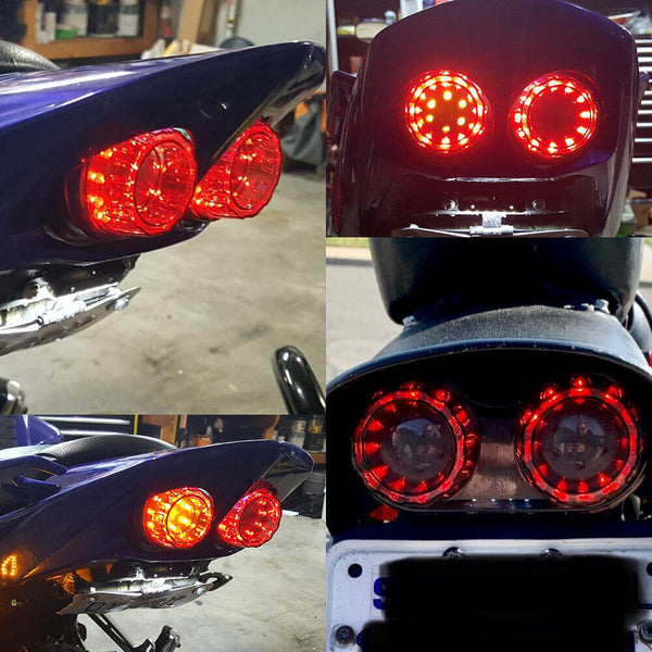 Universal Motorcycle 40 LED Rear Tail Light Motorbike Twin Brake Indicator Lamp