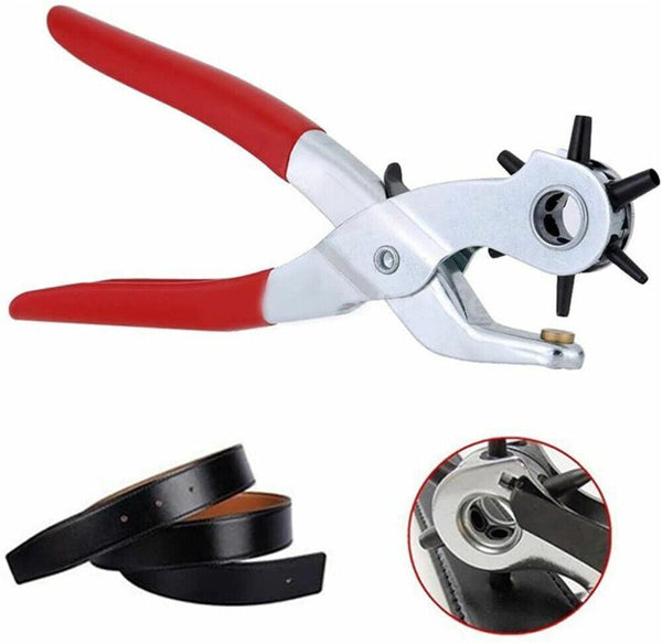 Leather Belt Eyelet Hole Punch Plier Puncher Craft Hand Tool 2mm-4.5mm Revolving