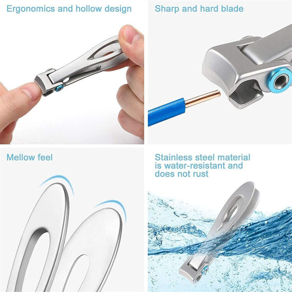 Men Women Stainless Steel Thick Nail Clipper Finger Toe Cutter With Metal Case