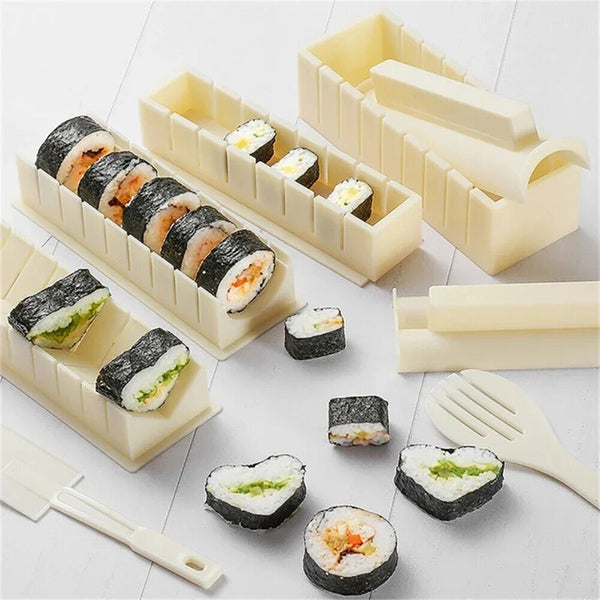 DIY Sushi Maker Making Kit Rice Roller Mold Set Beginners Homemade Kitchen NEW