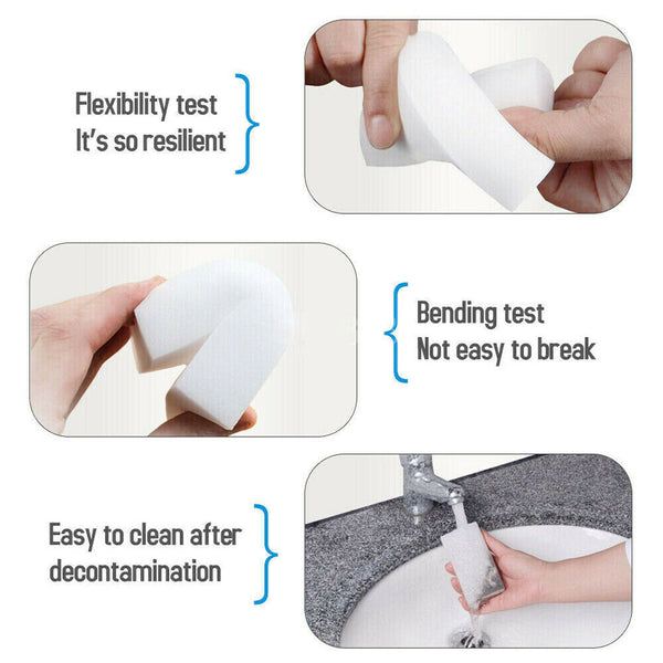 UP 200PCS Magic Sponge Eraser Home Kitchen Car Melamine Foam Cleaner 100x70x30mm