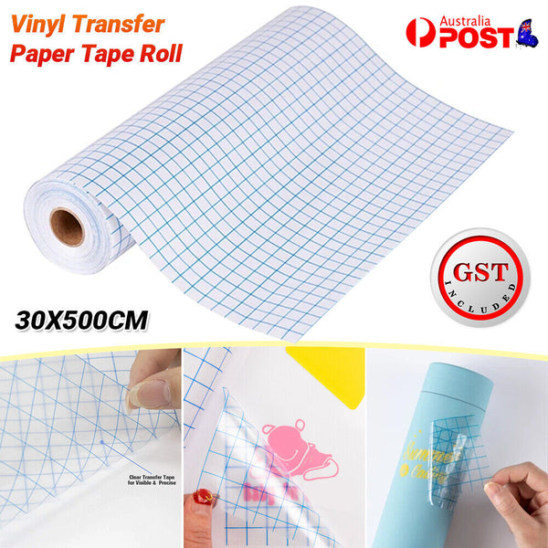 Vinyl Transfer Paper Tape Roll Cricut Adhesive Clear Alignment Grid 30x500cm  AU