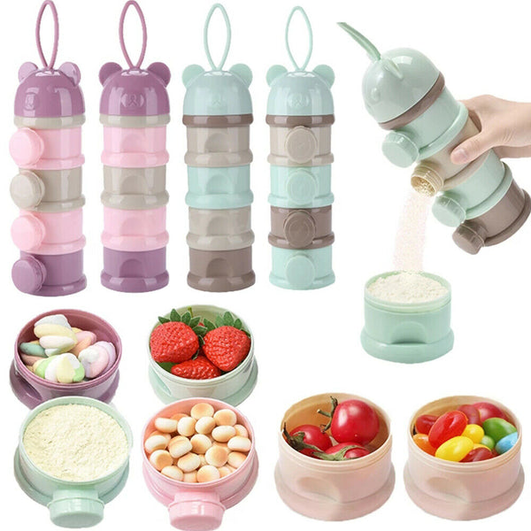 4 Layers Baby Milk Powder Feeding Case Box Formula Dispenser Food Container AU