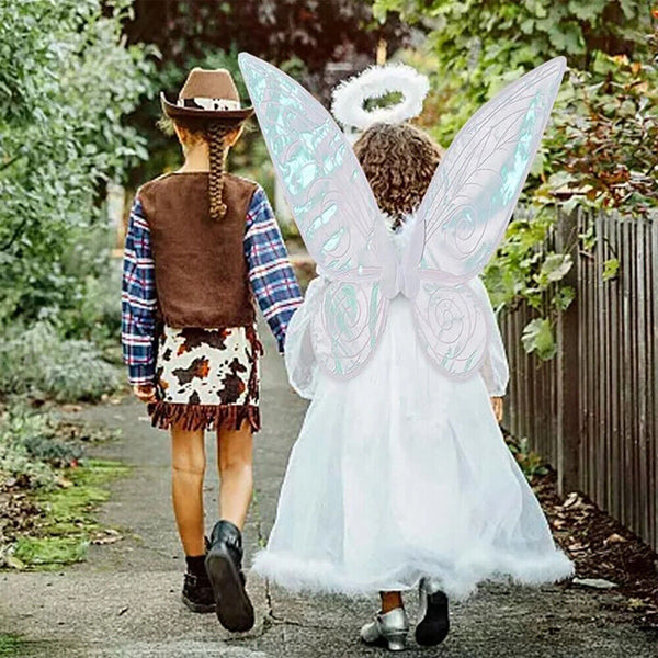 1/4PCS Butterfly Fairy Wings Costume for Women Girls Sparkle Princess Angel Wing