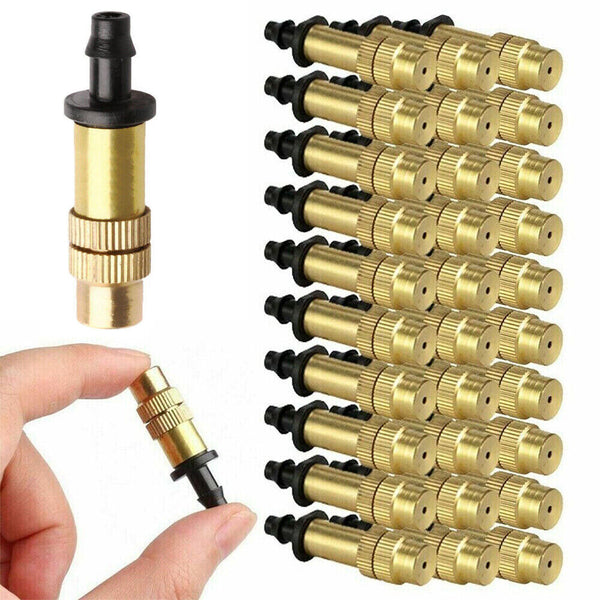 5-50PC Adjustable Misting Nozzle Garden Patio Water Mister Brass Spray Sprinkler