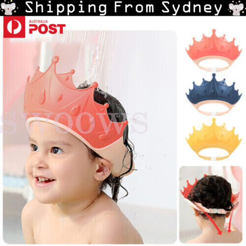 Adjustable Kids Baby Shower Cap Children Bath Wash Hair Eye Care Crown Shape Hat