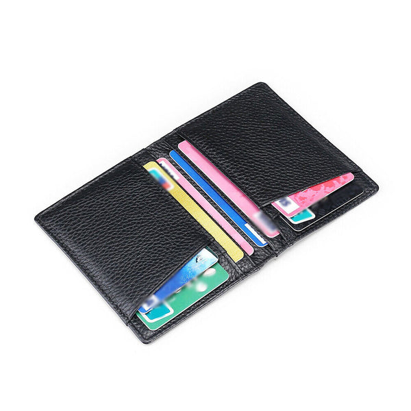 Mens Slim RFID Blocking Bifold Wallet Minimalist Black Credit Card Holder Pouch