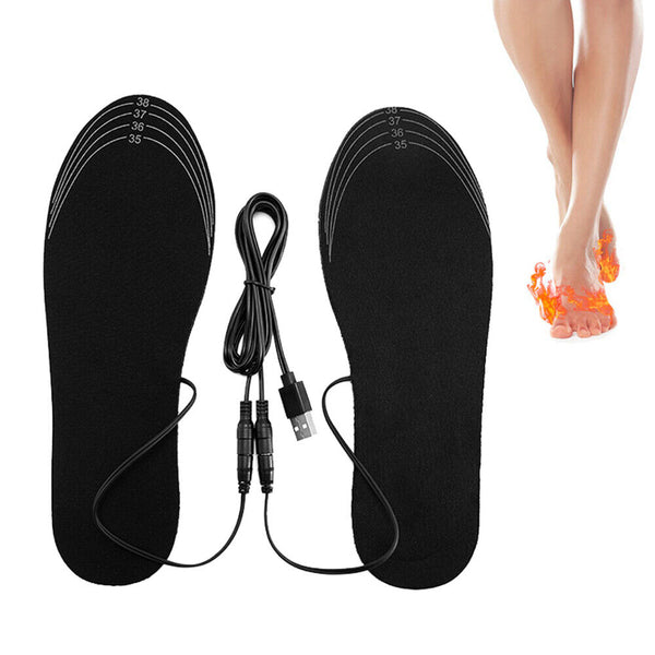 Feet Heater Foot Winter Warmer Pads Warm Socks USB Electric Heated Shoe Insoles