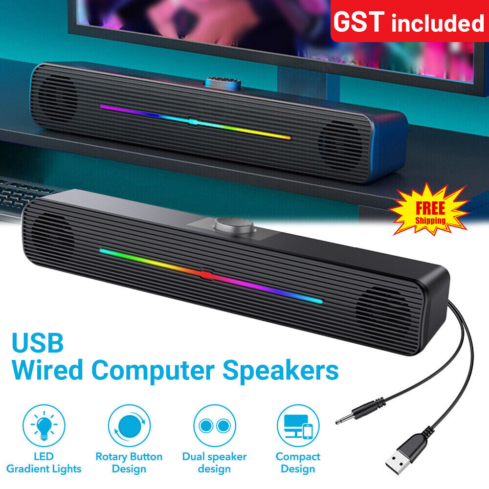 For PC Laptop Desktop USB Wired Computer Speakers Stereo Bass Subwoofer Speaker