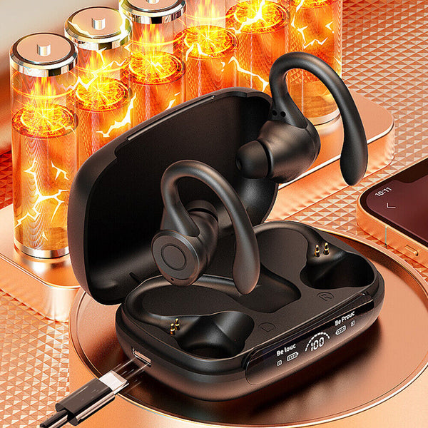 Wireless Bluetooth Earphones Headphones Sport Gym Earbuds with Mic Sweatproof +