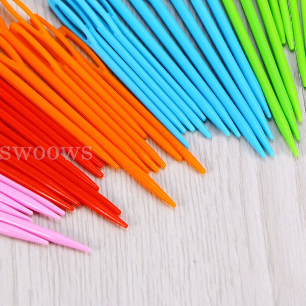 100/300pcs Plastic Darning Threading Weaving Sewing Needles Great for Kids