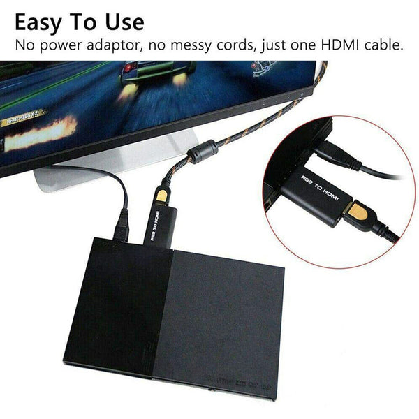 New PS2 to HDMI Video Converter Composite AV to HDMI PlayStation 2 HD Adapter