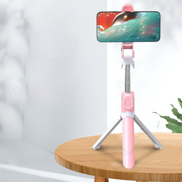 Selfie Stick Rotating Tripod Holder Stand With Bluetooth Remote For Mobile Phone