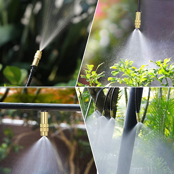 5-50PC Adjustable Misting Nozzle Garden Patio Water Mister Brass Spray Sprinkler