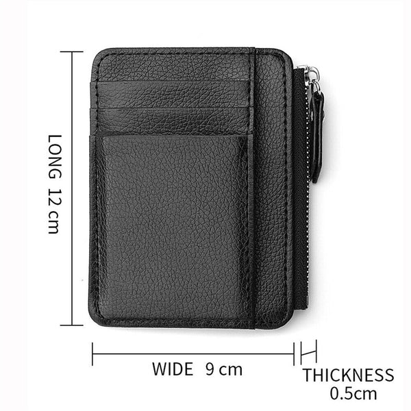 Men's PU Leather Small Coin Case Card Holder Zip Wallet Pouch Mini Purse Bag AU