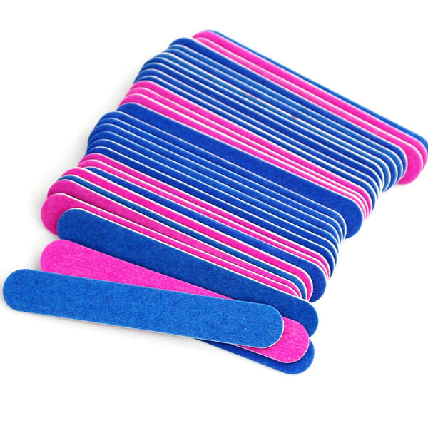 100Pcs Disposable Nail File Double Sided Emery Boards Pedicure Manicure Tool AU