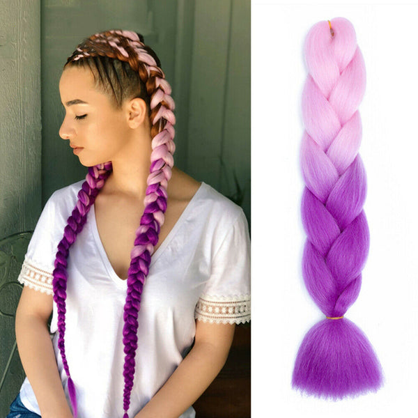 Women Coloured Jumbo Braiding Hair Extensions Braids Twist Hight Temperature