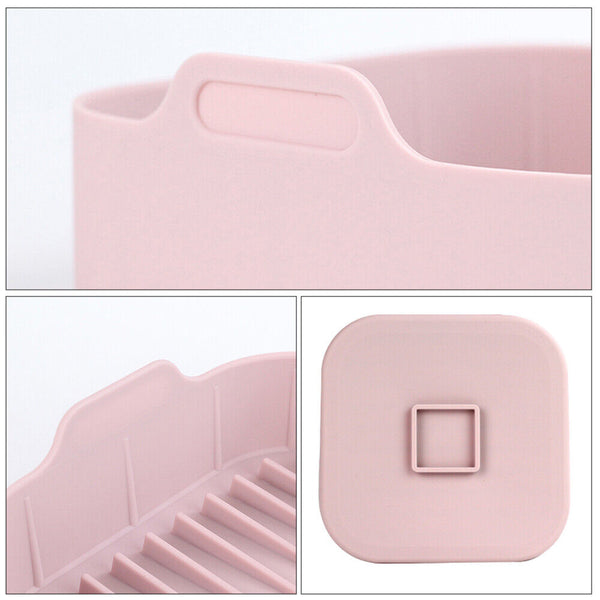 1/3Multifunctional Air Fryer Silicone Pot Non-stick Oven Accessories Baking Tray