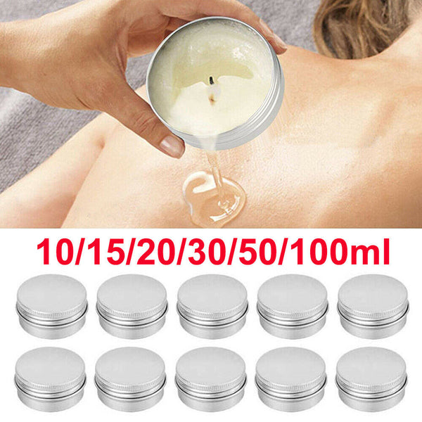 50/100pcs Durable Silver Aluminum Cosmetic Pot Lip Balm Jar Containers Empty Tin