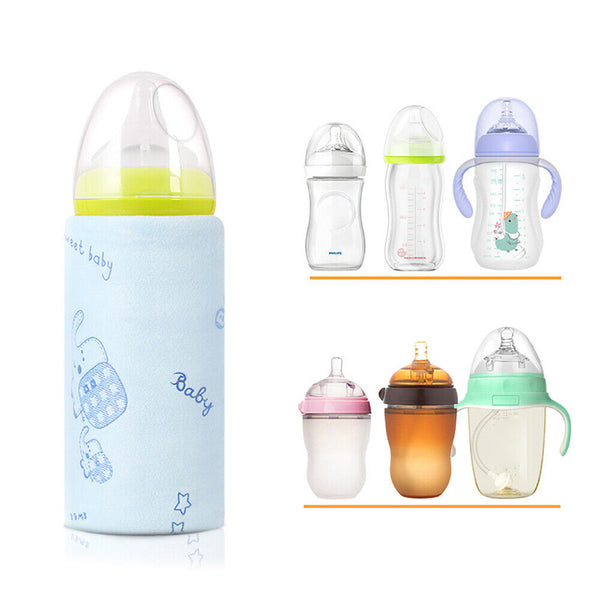 USB Baby Bottle Warmer Thermostat Portable Travel Milk Feeding Heater Bag Pouch