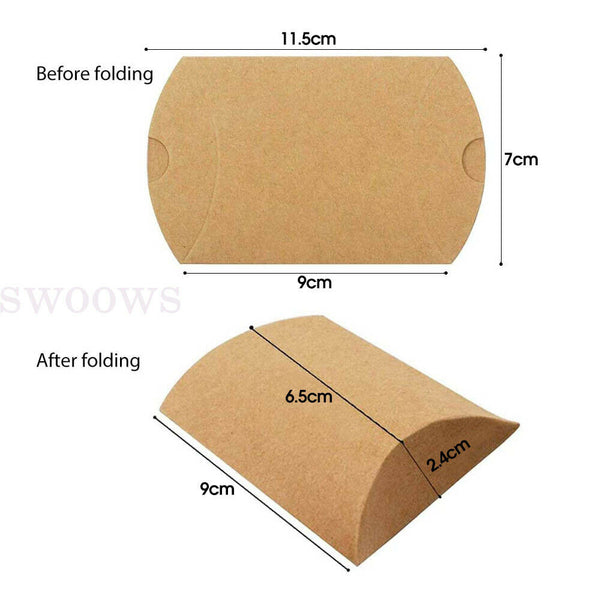 50pcs Xmas Candy Gift Box Bag Pillow Favor Kraft Paper Gift Favour Wedding Party