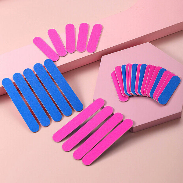 100Pcs Disposable Nail File Double Sided Emery Boards Pedicure Manicure Tool AU