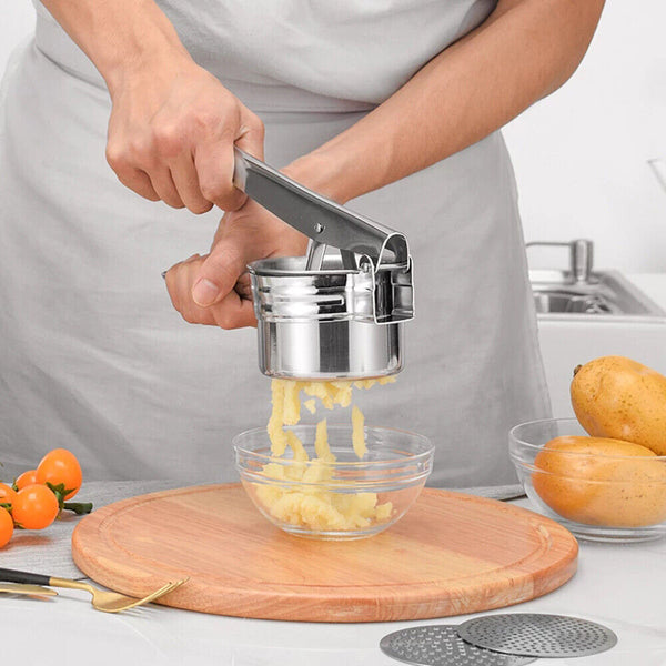 Potato Ricer Masher Fruit Press With 3 Discs Professional All Stainless Steel AU