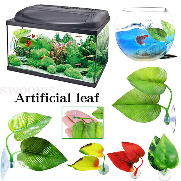 Artificial Plant Leaf Betta Hammock Fish Rest Bed Tropical Aquarium Decor