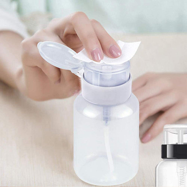 Clear Bottle Plastic Push Down Empty Pump Dispenser For Nail Polish Remover AU