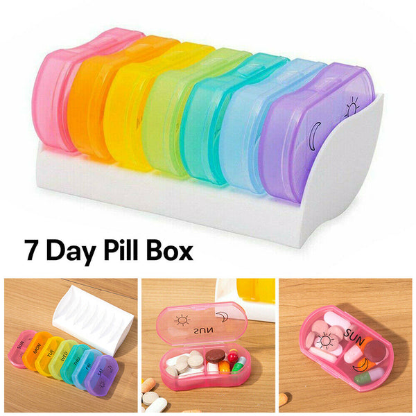 Pill Box 7-day Large organiser Tablet Container Case Medicine Storage Dispenser