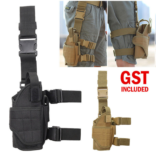 1/2PCS Tactical Thigh Holster Gun Leg Hunt Military Sports Pistol Pouch Puttee