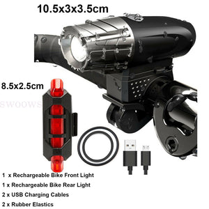 Waterproof Rechargeable LED Bike Bicycle Light USB Cycle Front Back Headlight AU