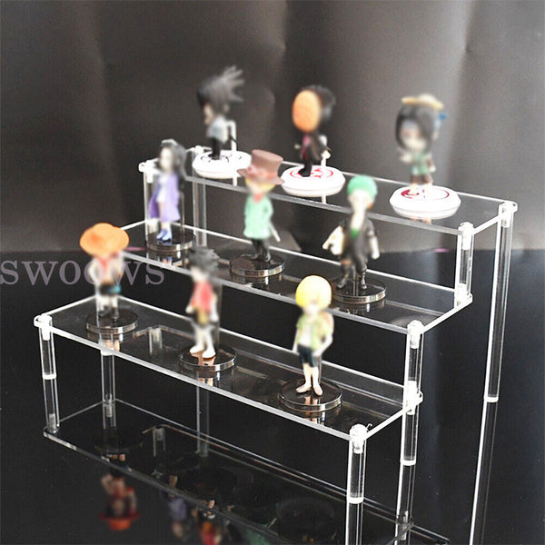 3 Layer Acrylic Action Figure Display Stand Model Doll Cosmetics Toy Shelf