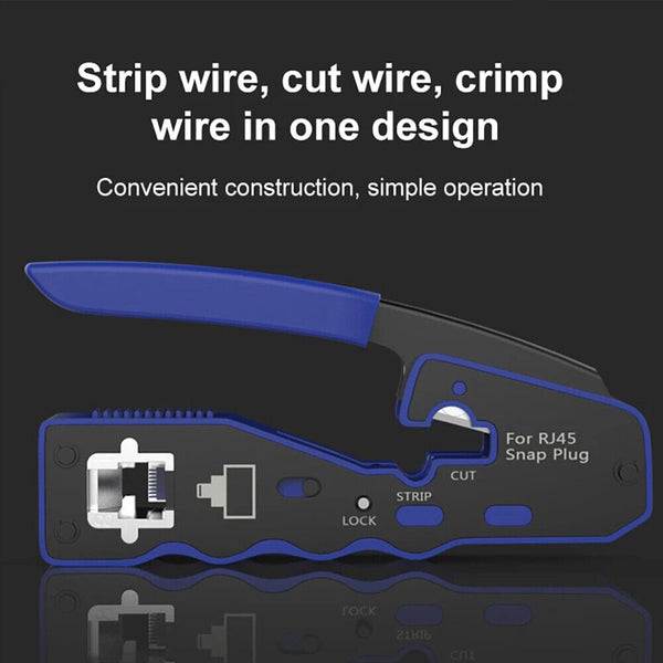 RJ45 EZ Crimper Cat5e 6 7 HD Pass Through Network Connector Crimping LAN Tool AU