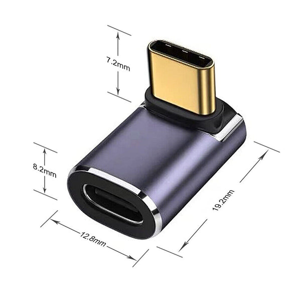 1-4x 90d Right Angle USB C Male to USB C Female Charging Adapter for Steam Deck