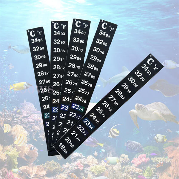 UP TO 5x Aquarium Thermometer Fish Tank Sticker Temperature Strip Dual Scale AU