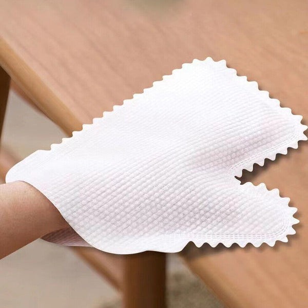 1-100PC Fish Scale Cleaning Duster Gloves Soft White For Window Glass Floor Desk