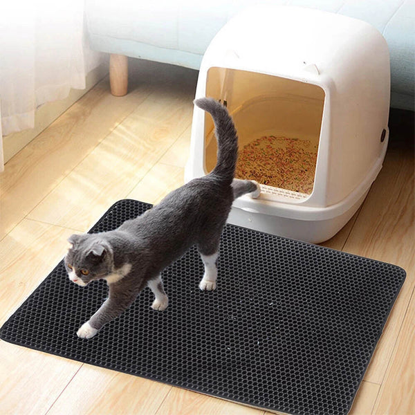 Double-Layer Cat Litter Mat Waterproof Trapper Foldable Pad Pet Rug Home Urine