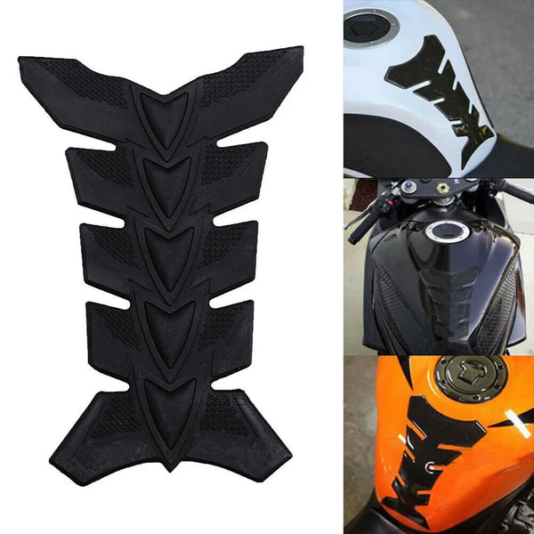 2x 3D Black Motorcycle Gel Oil Gas Fuel Tank Pad Protector Sticker Decal Decro