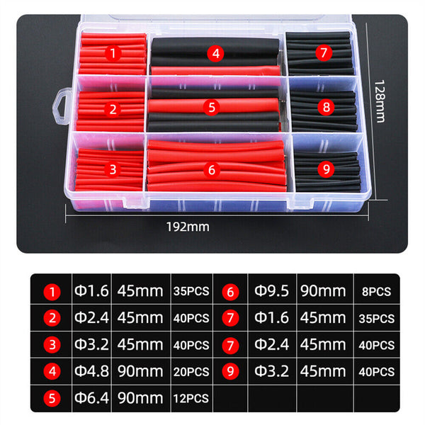 Heat Shrink Tubing Tube Assortment Wire Cable Insulation Sleeving Kit 270 pcs AU