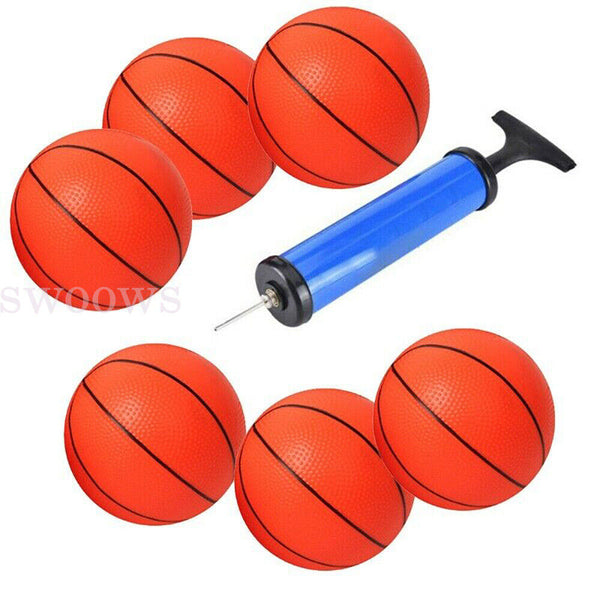 Durable Basketball Mini Children Inflatable With Pump Kids Sports Toy Ball 6 Set