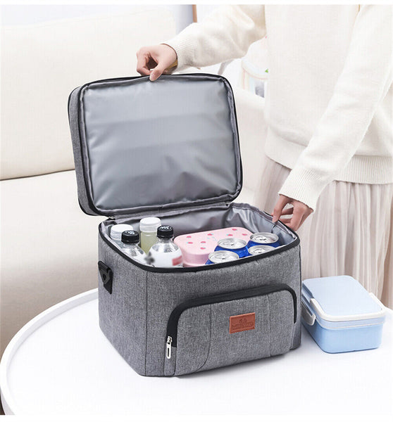 Outdoor Portable Lunch Bag Thermal Insulated Food Container Cooler Bag26x19x21CM