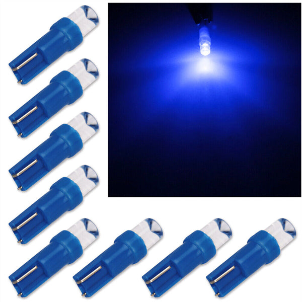 10X T5 BLUE SMD LED DASHBOARD BULB GLOBE CONVEX LENS 12V DASH INSTRUMENT LIGHT