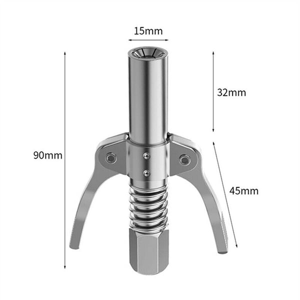 Grease Tool Coupler Heavy-Duty Quick Lock Double Handle Leakfree Grease Gun Hose