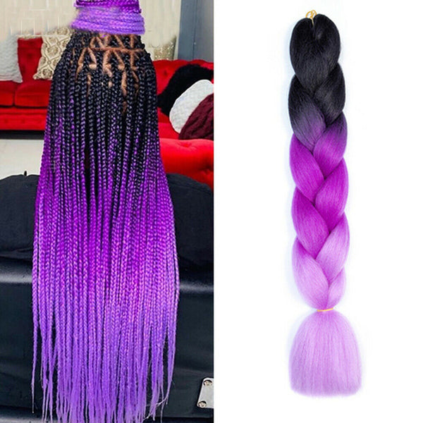 Women Coloured Jumbo Braiding Hair Extensions Braids Twist Hight Temperature