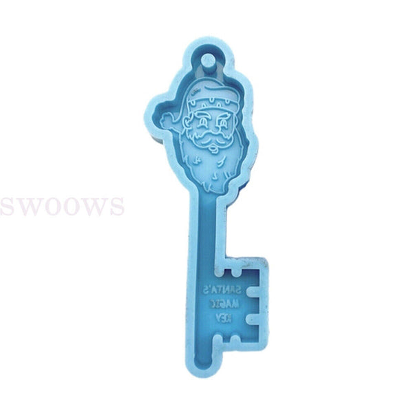 2PC Silicone Christmas Key Resin Epoxy Mold Pendant Keychain Casting Mould Craft