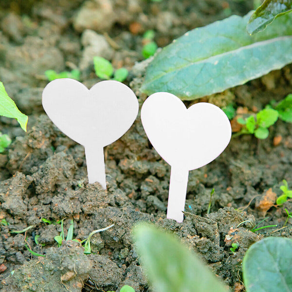 UP 500PCS Heart-Shaped Plant Labels Flexible Plastic Garden Tag Nursey Seeding