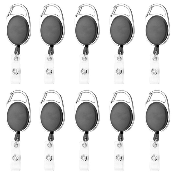 6x Retractable Key Chain ID Badge Card Holder Lanyard Keyring Carabiner Clip AU