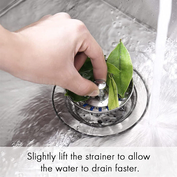 2PCS Stainless Steel Kitchen Sink Strainer Plug Waste Drain Stopper Filter